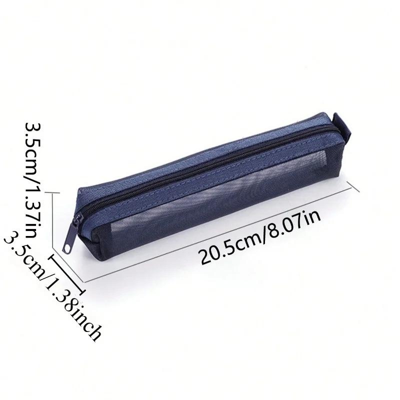 1pc Mesh Pencil Case Storage Bag For Exams Portable Pencil Case Multi-Functional Square Stationery Pencil Pouch School Supplies