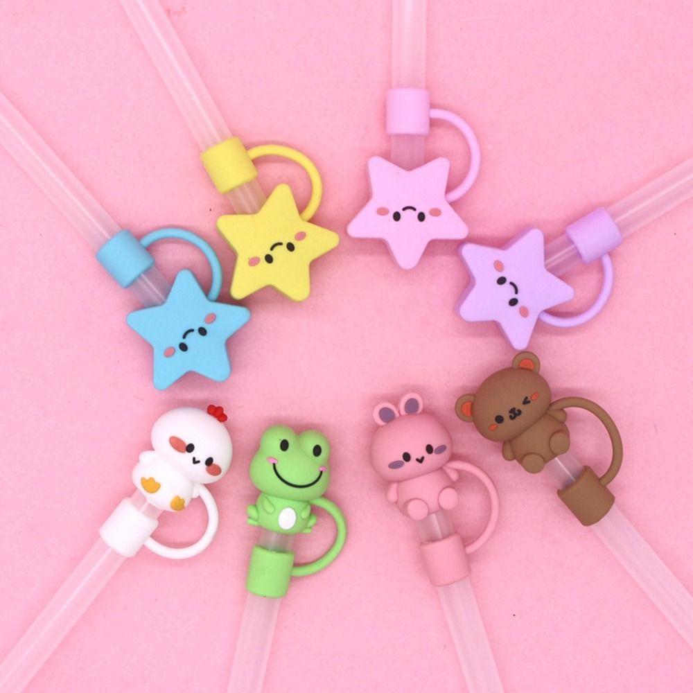 Cup Accessories Silicone Straw Plug Reusable Straw Tips Cover Drinking Dust Cap  Water Glass