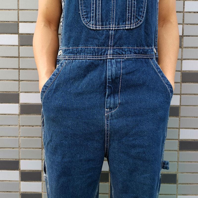 Men's Denim Overalls Large Size Strap Straight Pants Light Blue Shorts Men's Denim Shorts More Sizes 48 50