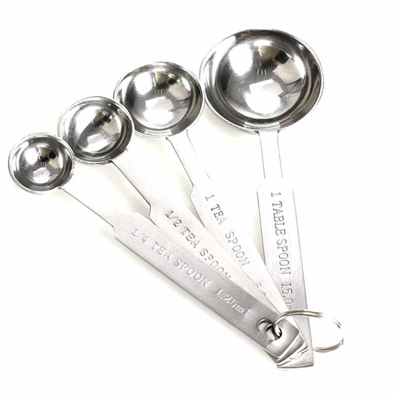 

Stainless Measuring Spoons 4pcs Tea Coffee Cooking Baking Measure Scoop Cup Multifunction Reusable Kitchen Baking Gadgets