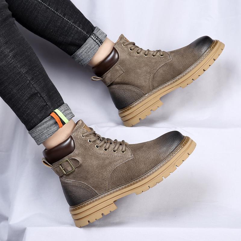 Autumn and Winter Men's Boots Trendy Minimalist Design Style Leisure Business Office Outdoor Motorcycle Genuine Leather Shoes