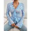 Women's Sexy Slim Long-sleeved Lace Lace Top Blouse