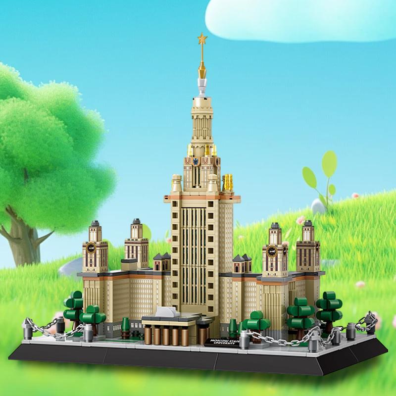 Wange Rosja Moskiewski Uniwersytet Państwowy-Moskwa Budynek MOC Zabawka Edukacyjny Zestaw Klocków Prezent dla Dzieci Nr 4227