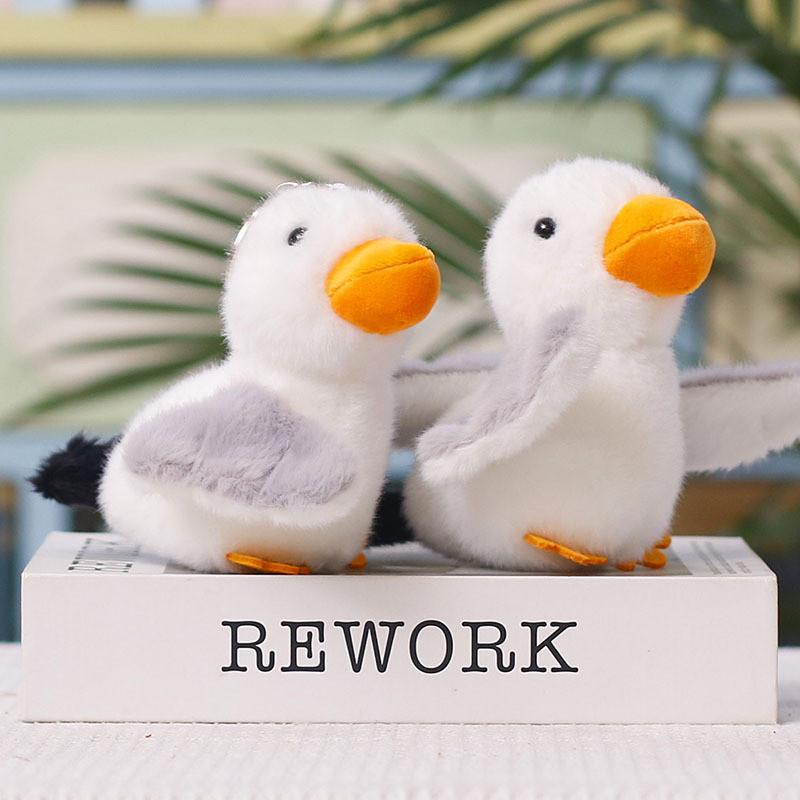Portachiavi Uccello Peluche Gabbiano Piccolo Carino Regalo Per Amanti degli Animali