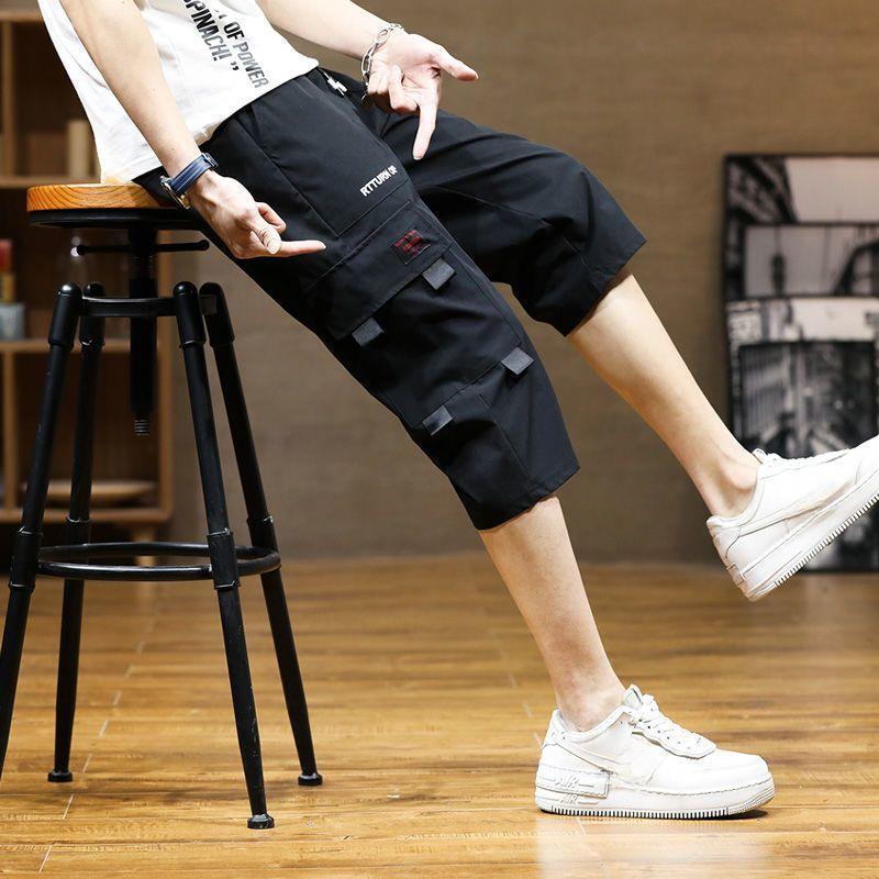 Stylish Men's Summer 2024 Thin Loose Fit Work Shorts with Seven-Point Design, Ideal for Leisure Wear and Various Occasions