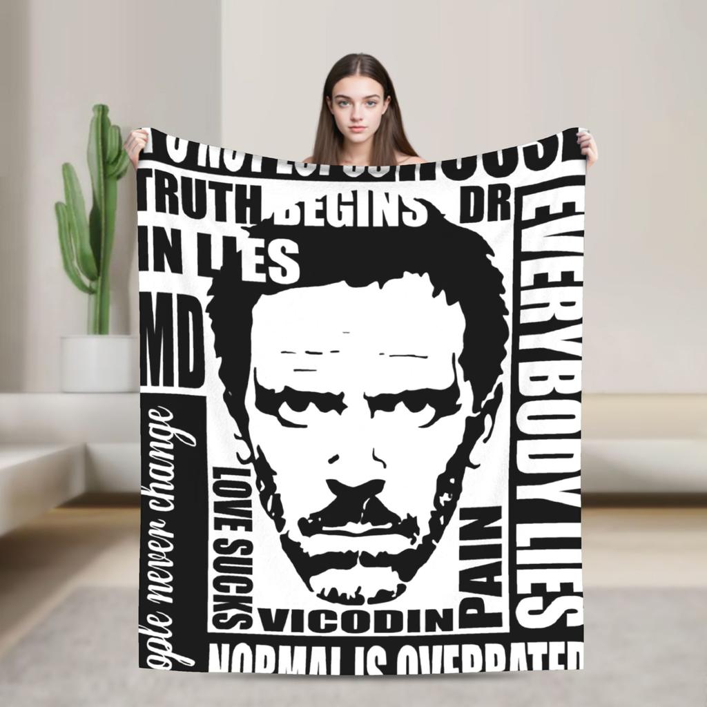Doctor House Blanket Soft Fluffy Plush Throw Blanket For Students Couch Chair Sofa Bed Flannel Bedspread Bed Cover