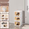 WEZHO Foldable 3-Tier Shoe Cabinet with Transparent Doors
