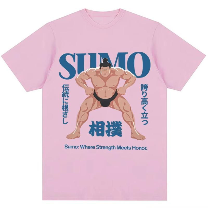 Japanese Style Sumo Wrestling Graphic T Shirt Men Women 90s Vintage T-shirts Oversized Cotton Casual Streetwear