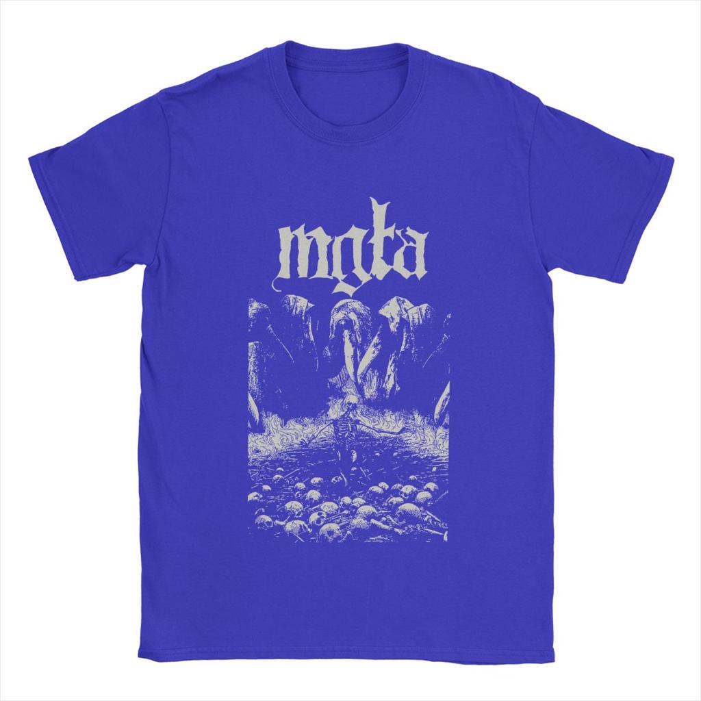 Mgla T Shirts for Men 100% Cotton Novelty T-Shirt Round Neck Band Tees Short Sleeve Tops 4XL 5XL