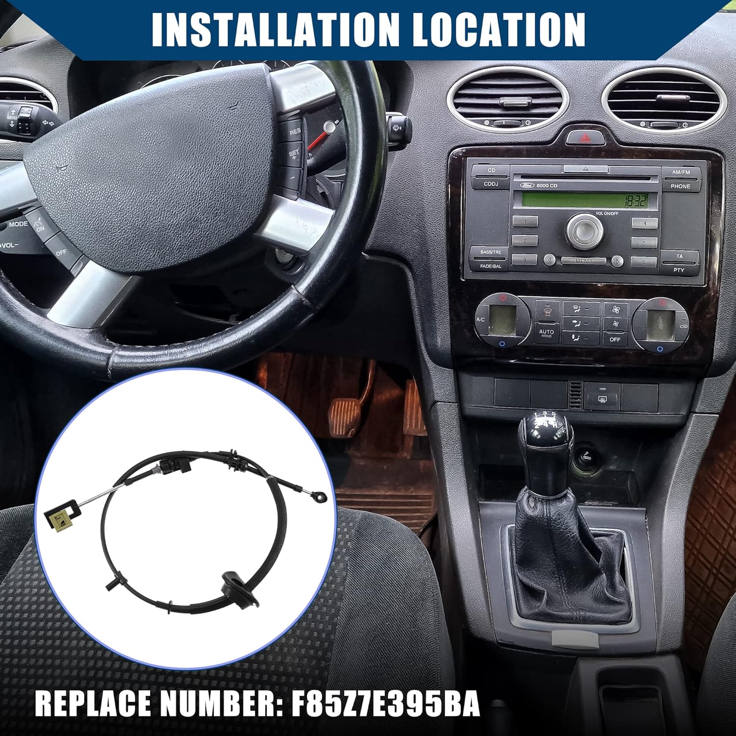 

F85Z-7E395-BA/Inner/Automatic Transmission Gear Shifter Cable for Ford F150 1997-1999 for Car with 4R70W Transmission/Auto Trans Control Lever