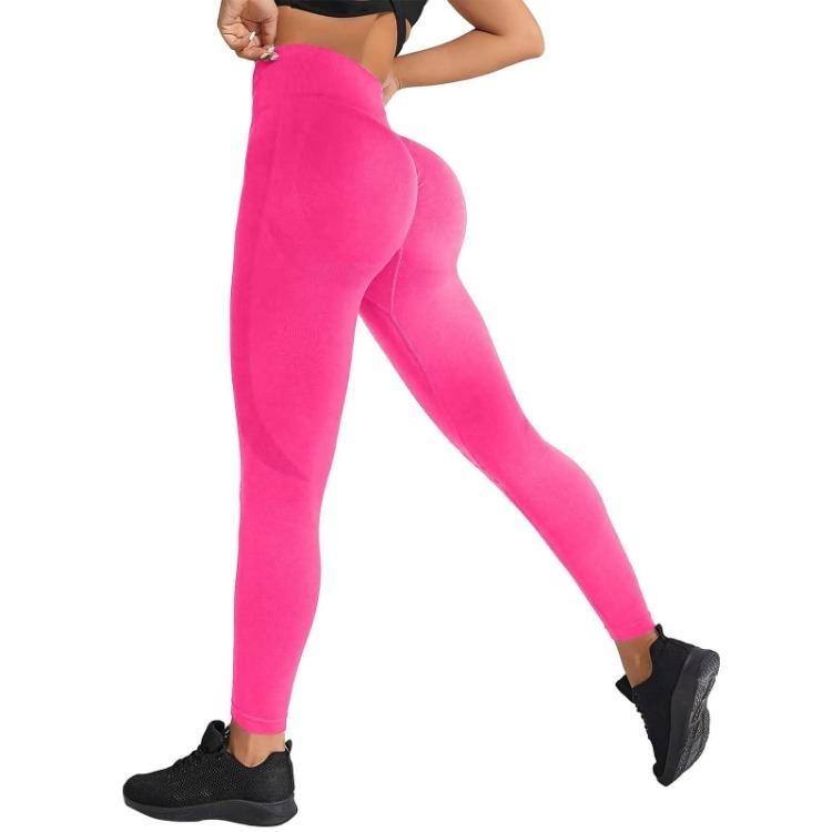 Pantalones de Yoga de Cintura Alta para Mujer Sin Costuras Levanta Glúteos Ajustados Fitness Mallas Casuales