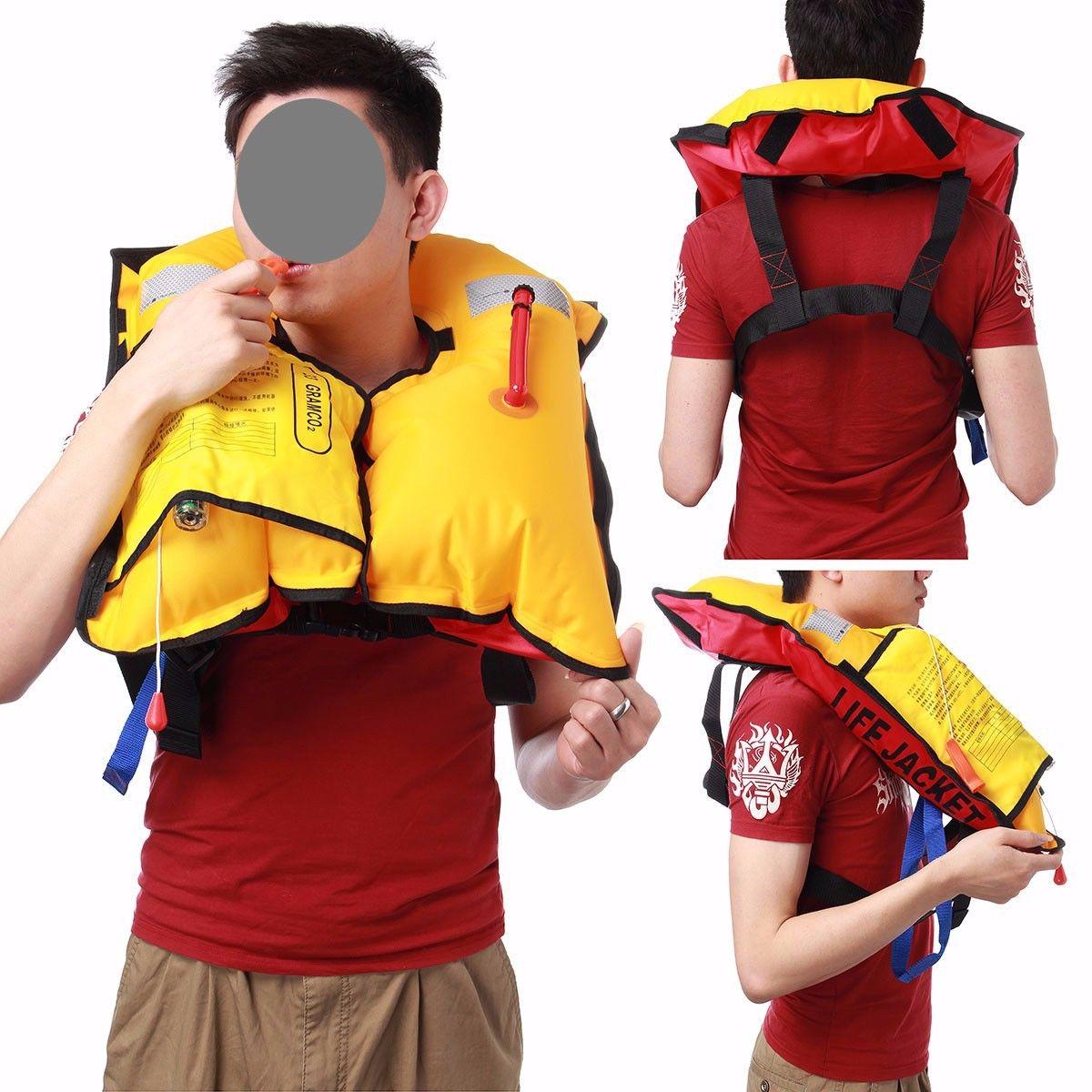 

Inflatable Life Jacket Vest 150n Manual Automatic Sailing Boating Aid Buoyancy Automatic