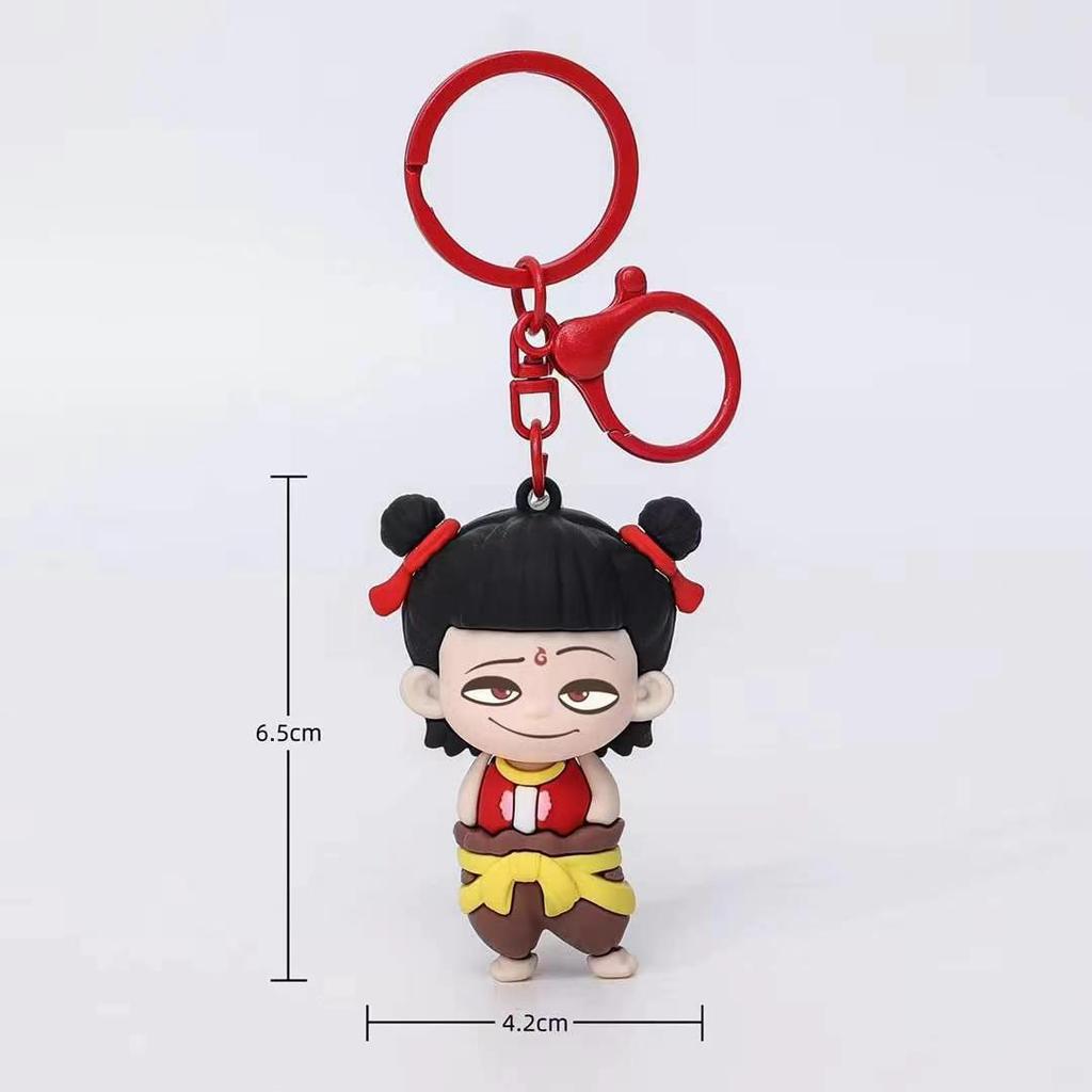 Nezha: Birth of the Demon Child 3D Keychain - Trendy Ao Bing Figurine Backpack Decoration Gift