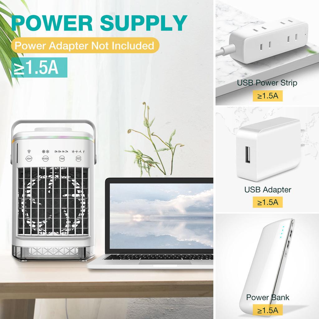 Mini Multi-function  Air Conditioning Cooling Fan  New Household USB Air Conditioner Humidifier Portable Strong Wind  Electric Fan  6.5*5.6*9.5in
