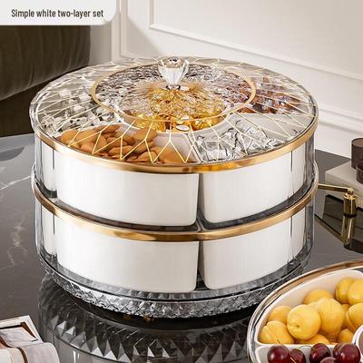 Exquisite 360° Rotating Double-Layer Snack Tray