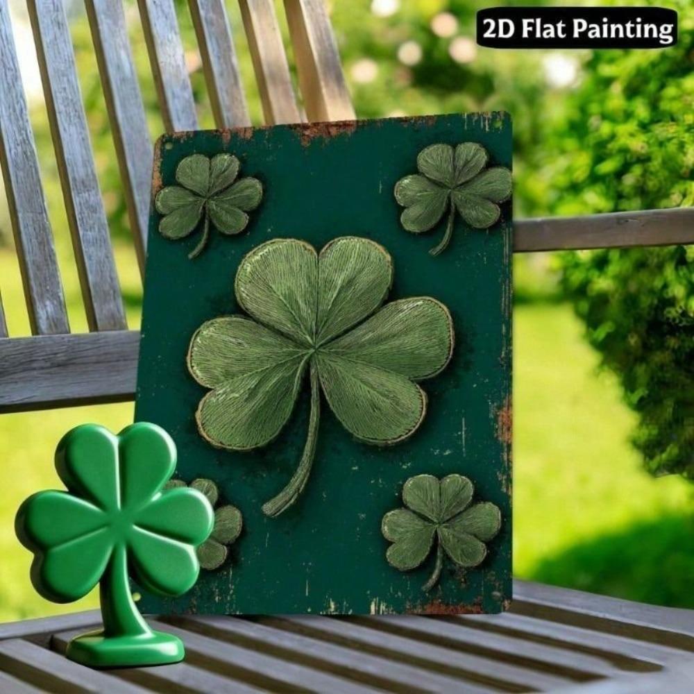 Vintage Irish Shamrock Metal Wall Art - St. Patrick's Day Home Bar Party Decor