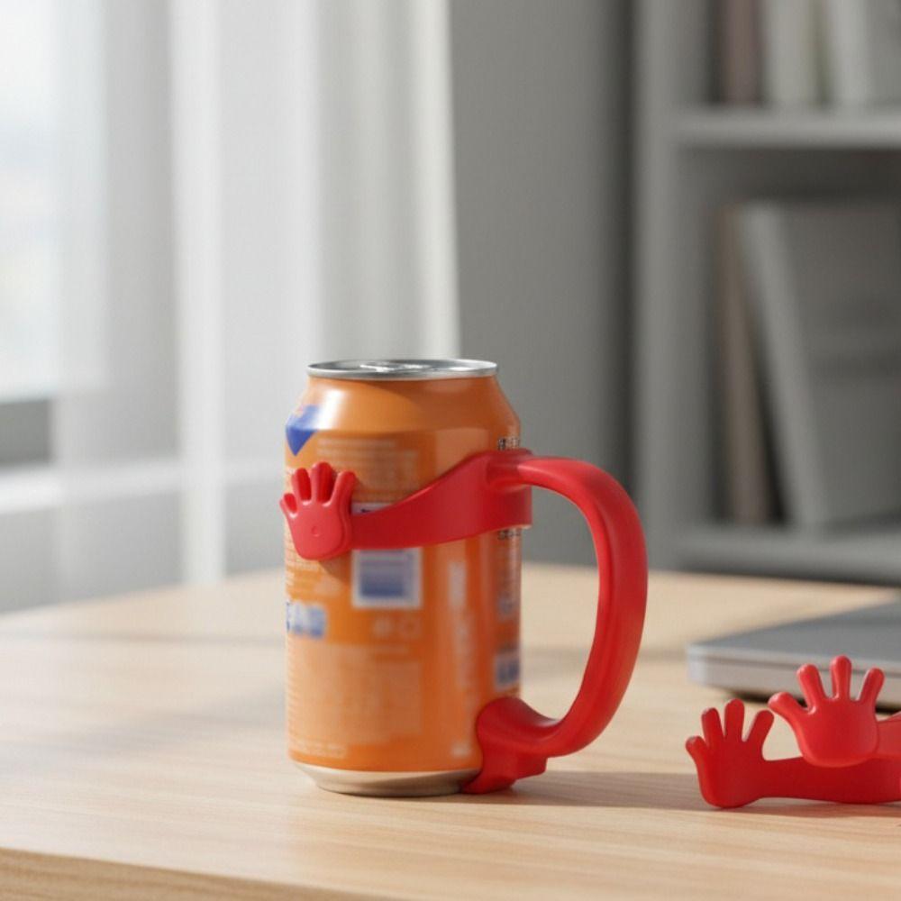 Palm Design Soda Can Handle with Suction Cup Soda Can Support Creative Soda Can Grip For 12 Oz Can
