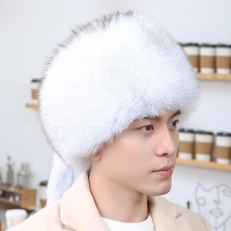 Fox Hair Hat Men's Winter Raccoon Hair Mongolia Northeast Large Leather Hat Warm Fur Women's Leather Ear Protection Headhat