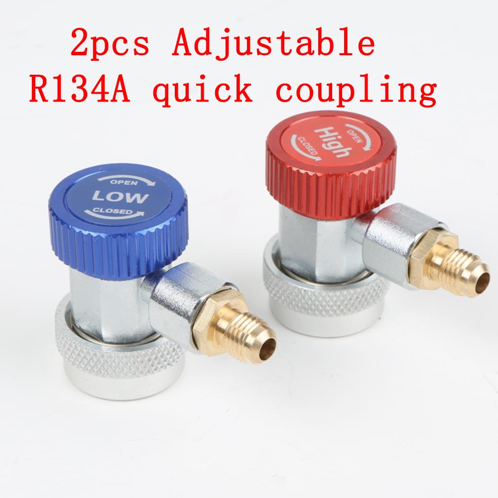 R1234yf To R134a Quick Coupler Adapter High Low Side Connector Conversion for R1234yf Refrigerant System Charging Hose Fitting