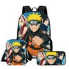 3Pcs Set School Backpack with Front Pocket, Crossbody Bag & Pencil Bag, Cartoon NARUTO, Lightweight for Boys & Girls Ages 6-10