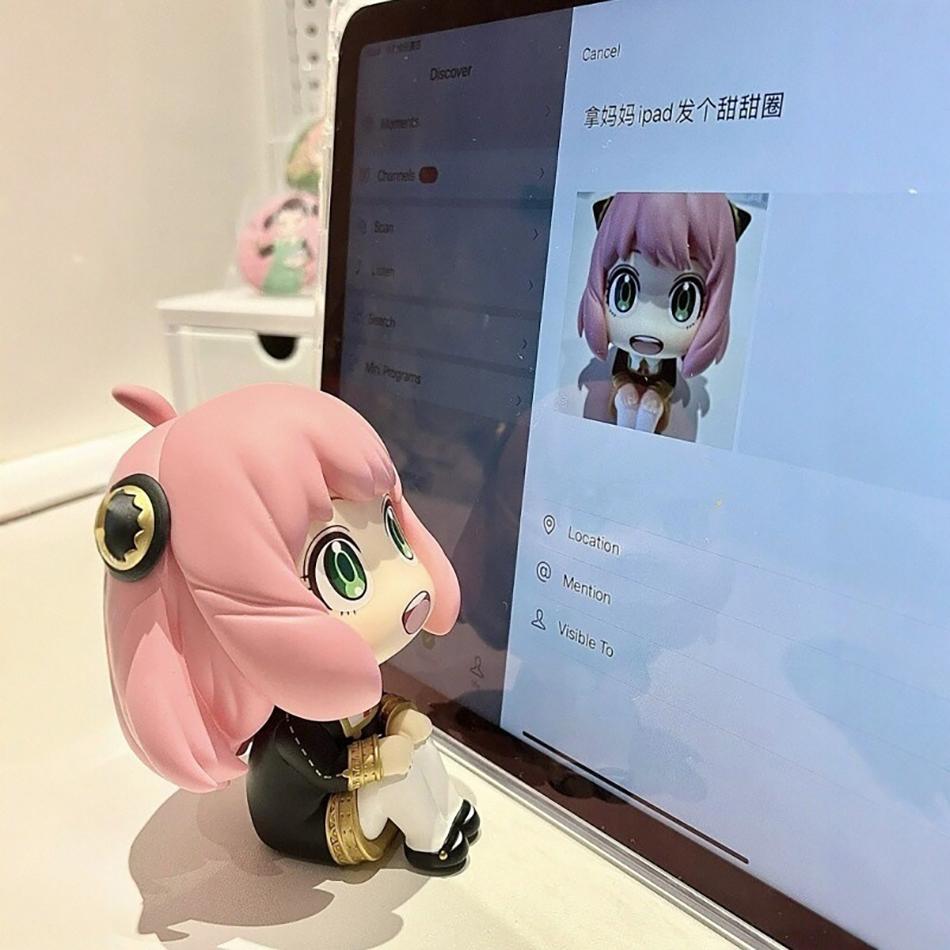 Urocza figurka anime SPY×FAMILY Kawaii Anya Statua z PVC Figurka Kolekcjonerski Model Zabawka Lalka Dekoracja Biurka Zabawki Prezent Urodzinowy dla Dziewczynki