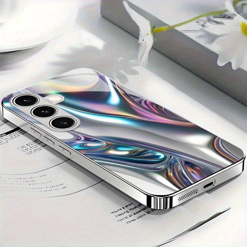 Laser Crystal Fluid Plated Glass Design Phone Case Phone Case Suitable for Samsung Galaxy S26 S25 S24 S22 S21 S20 FE/Ultra/Plus