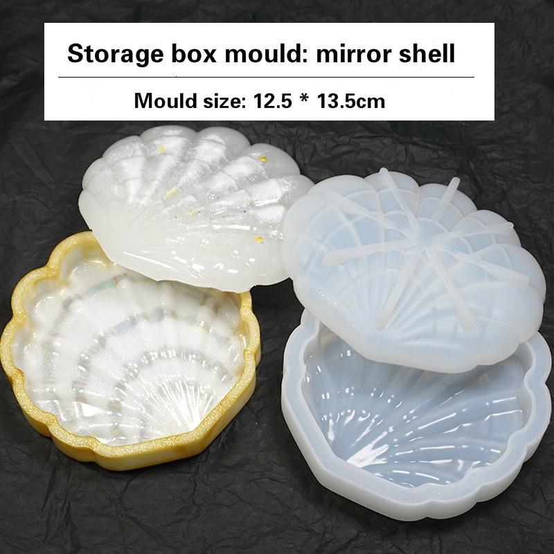 Shell Storage Box Mould Diy Crystal Epoxy Glue Antique Table Storage Box Mould