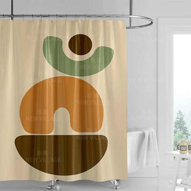 Abstrakcyjna Zasłona Prysznicowa z Graffiti Można Prać w Pralce Odporna na Wycieranie Nordycka Dekoracyjna Zasłona Prysznicowa do Rodzinnej Łazienki 180x200