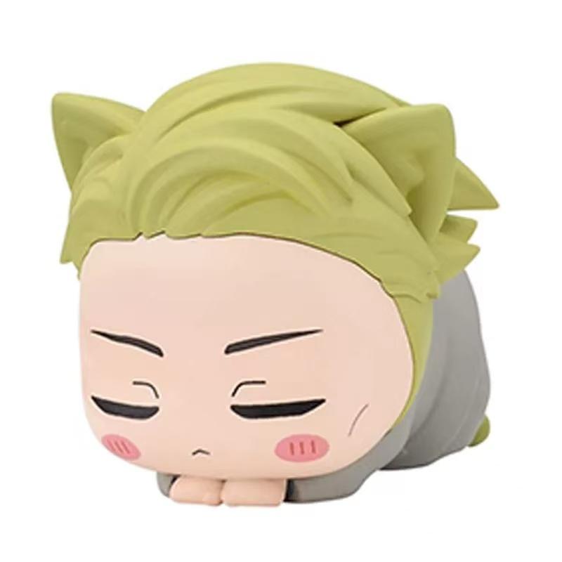 6CM Jujutsu Kaisen Anime Figure Itadori Yuji Satoru Gojo Napping Cat PVC Q Version prone 4Pcs/Set Model Toys Gift Collection