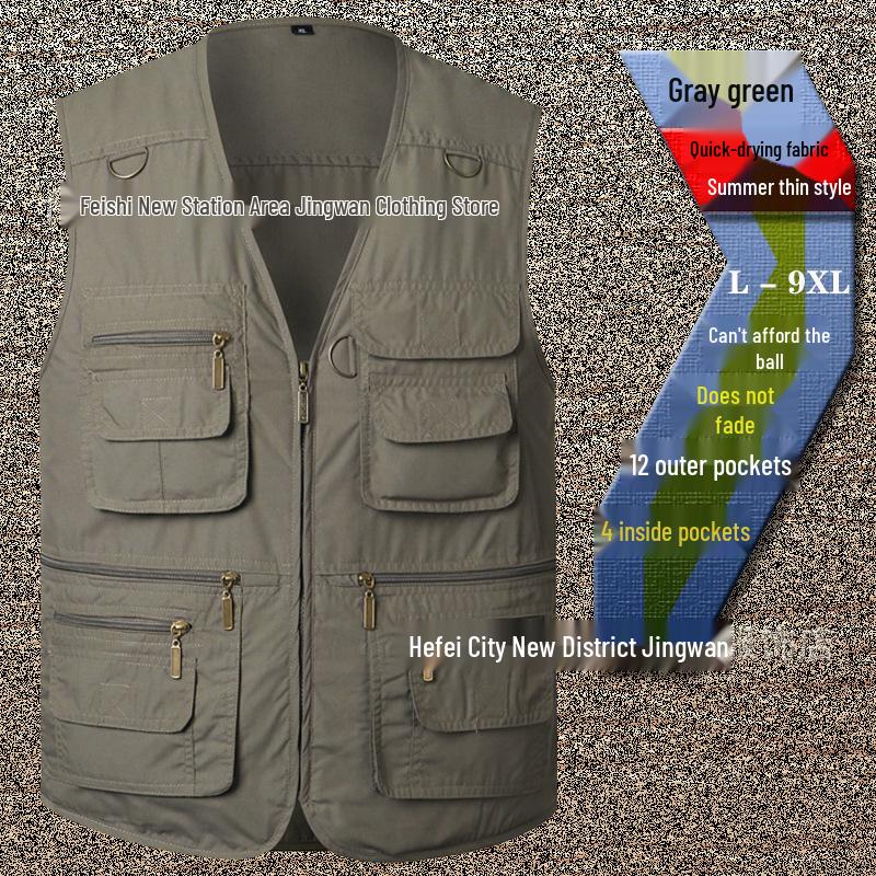 Men's Summer Mesh Multi-Pocket Fishing Vest – Outdoor Lightweight Sleeveless Jacket