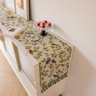 Jüt Masa Örtüsü Ekleme Çiftlik Evi Stili, Boho Masa Örtüsü Modern Çiftlik Evi Dekoru Rustik Dokuma Pamuk Tığ İşi Dantel