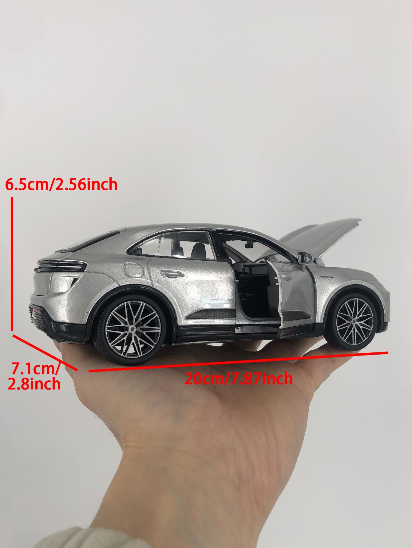 

Bburago 1:24 Porsche Macan Turbo Electric car model, zinc alloy metal decoration, collectible gift car срібний