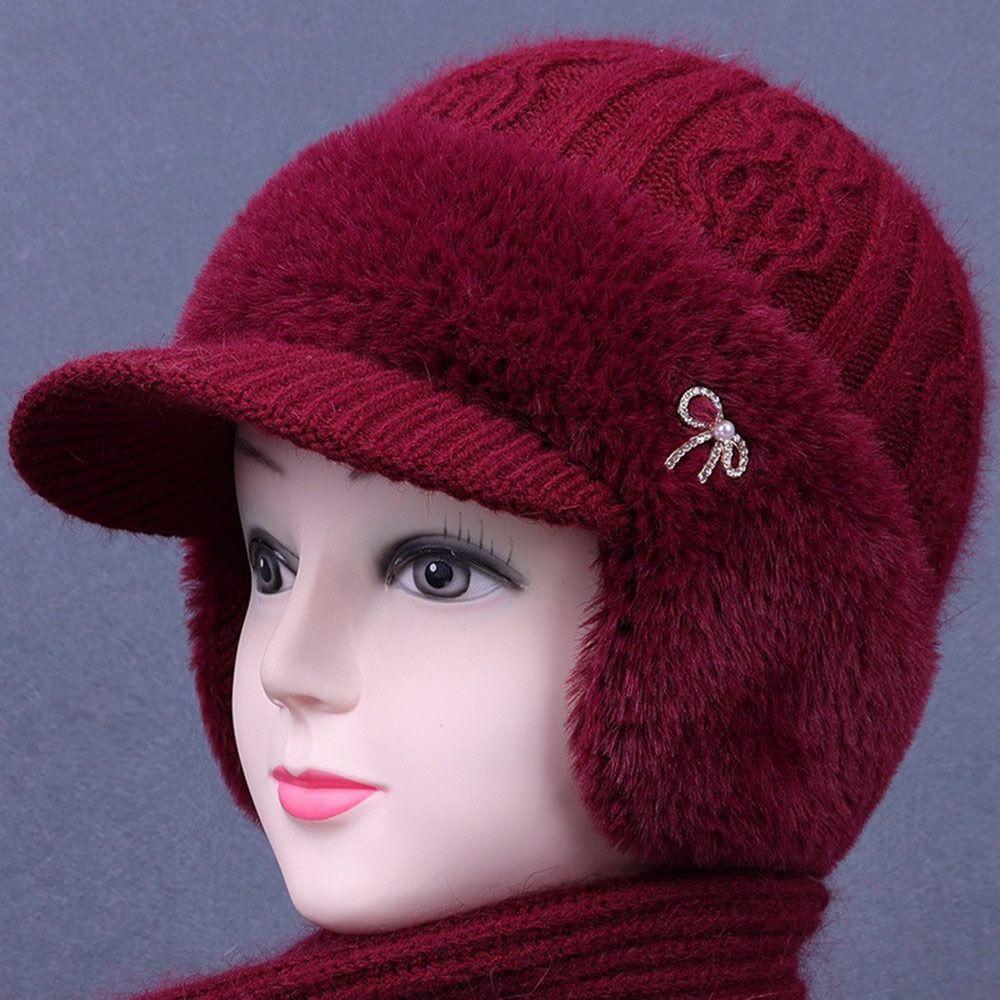 Warm Knitted Hat Thickened Duck Tongue Cap Casual Beret Hat  for Women