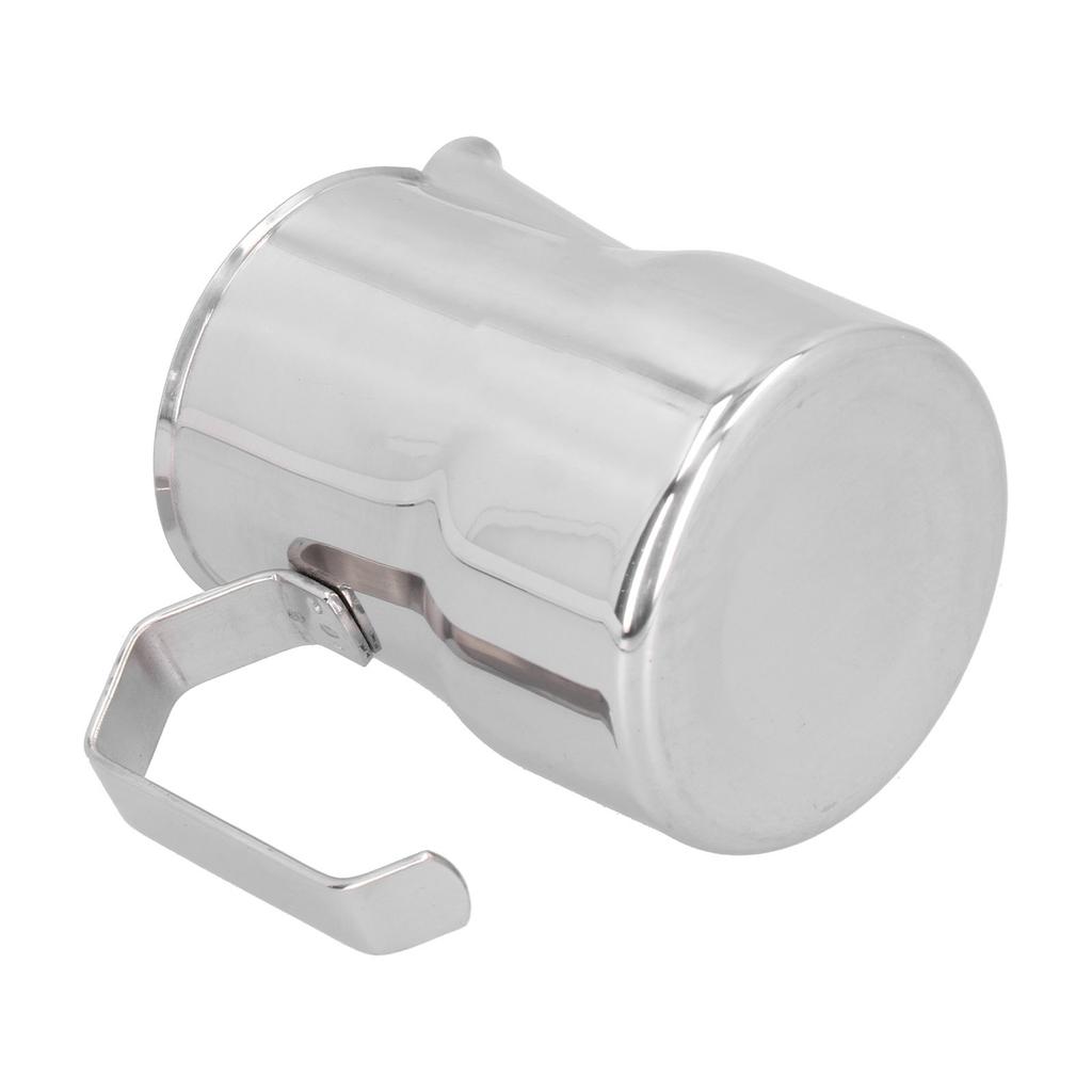 Milchaufschäumkännchen 304 Edelstahl Milchkännchen Kaffeeaufschäumkännchen Latte Art Kännchen zur KaffeezubereitungSilber 350ml