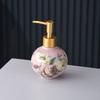 American Painted Flower Ceramic Lotion Bottle Gold Press Soap Dispenser Household Shampoo Water Bottling Bathroom Accessories