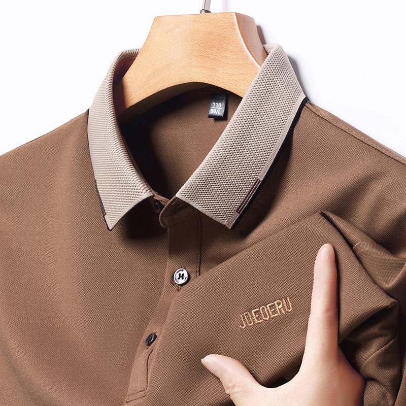 

Рубашка поло, мужская футболка с коротким рукавом, деловая, повседневная, мужская, с вышитыми буквами на лацканах, с коротким рукавом XL хаки