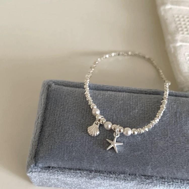 Elegant Starfish Seashell Pearl Bracelet for Women - Versatile, Fashionable Bangle with High-End Appeal