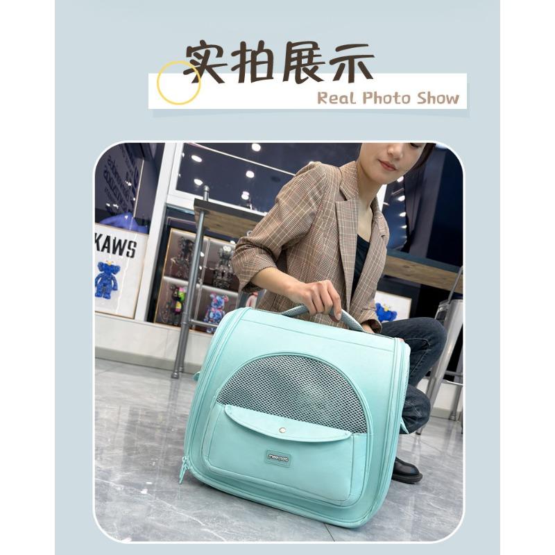 New Pet Bag Macaron Candy Color Large Capacity Shoulder Portable Breathable Cat Bag Outing Pet Backpack