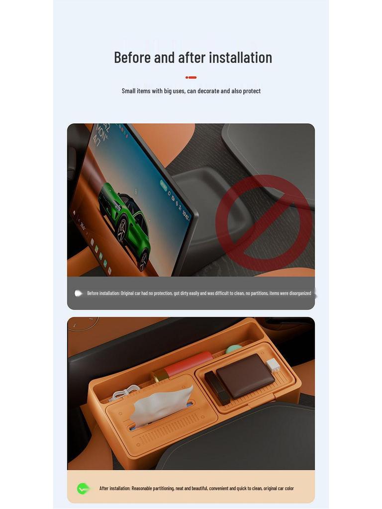 Compatible with YU7 Rear Storage Box, Console Tissue Box, Car Interior & Accessories.