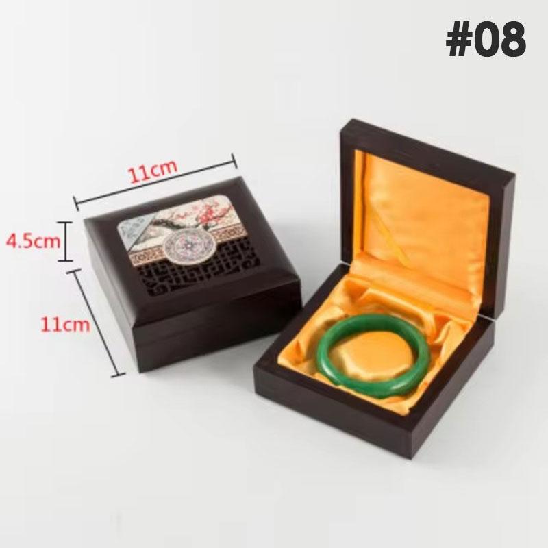 Wooden Buddha Bead Bracelet Jewelry Storage Box Necklace Pendant Ring Box Jewelry Jade Packaging Display Gift Jewelry Box
