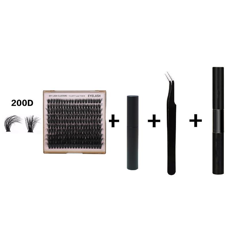 200pcs DIY Cluster Lashes 100D 200D D Curl 10-18mm MIX Length Very Soft Wearing Cluster Lash Cluster 200d