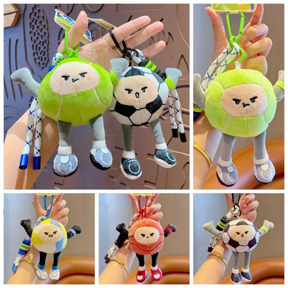 Football Volleyball Basketball Plush Toy Keychain Plush Football Plush Key Ring  Children Toys