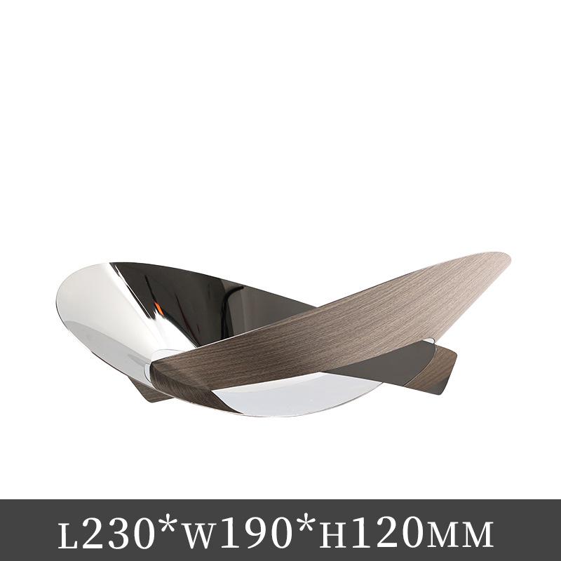 Elegant Irregular Metal & Wood Grain Fruit Bowl Ornament for Home Decor
