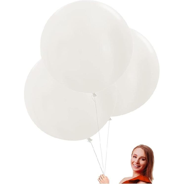 Большие круглые белые воздушные шары 24 дюйма, упаковка 10 шт., Толстые, Большие, гигантские латексные шары, Гигантский, очень большой шар для свадьбы, юбилея, дня рождения, помолвки, вечеринки
