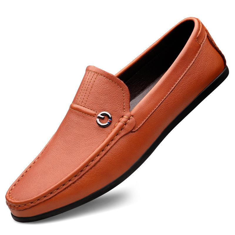 Business Casual Lederschuhe Herren Herbst Neu Oberleder Rindsleder Britische Mode Einschlupf-Lederschuhe