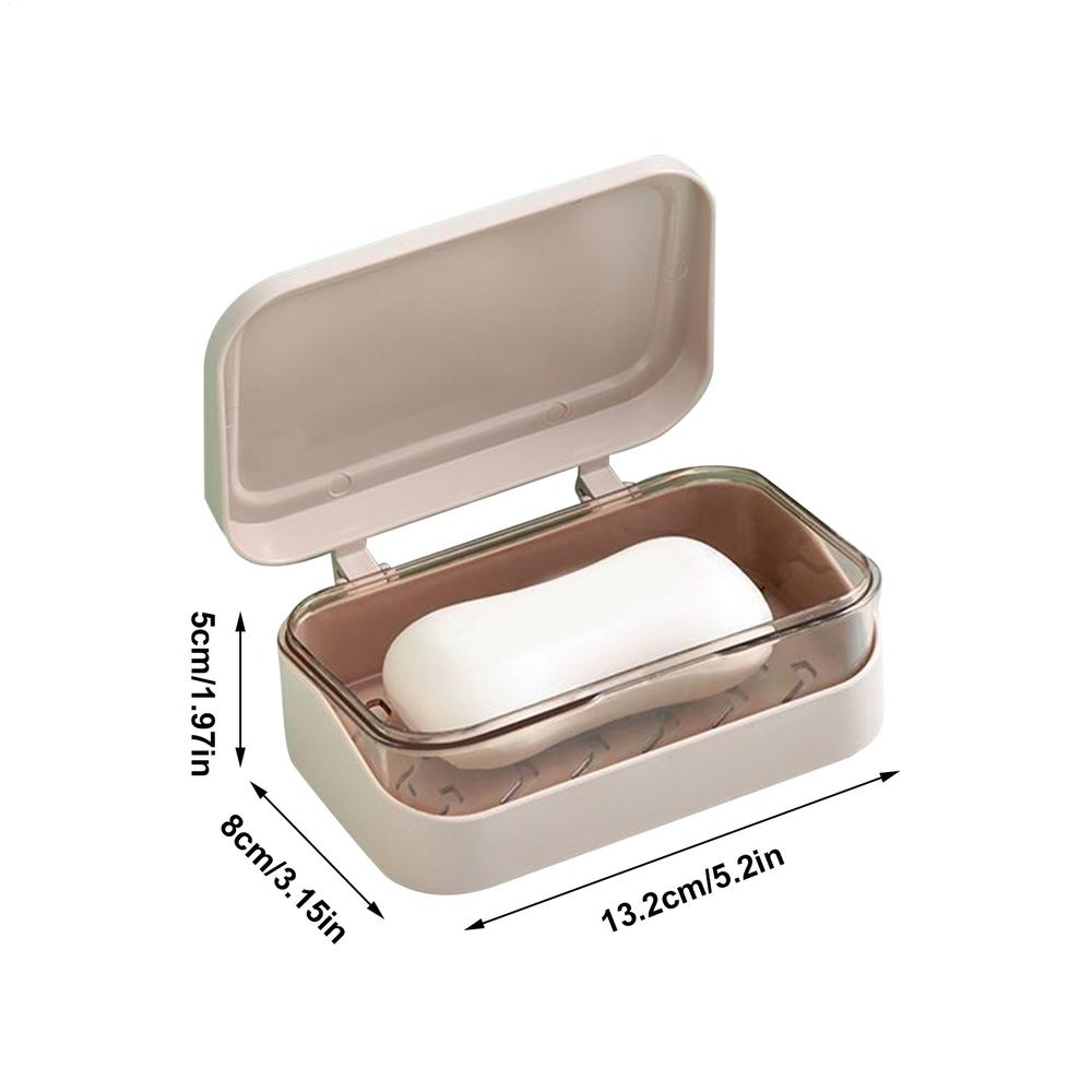 Bathroom Soap Dish With Lid Home Plastic Soap Box Keeps Soap Dry Soap Dish With Drainage Tray Travel Essential Supplies