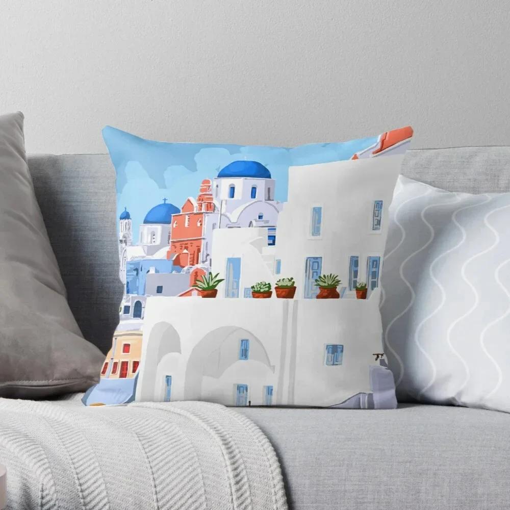 Office Decoration Cushion Cover Cartoon Character Style Life Scene Print Decoration Home Pillow Cover Square