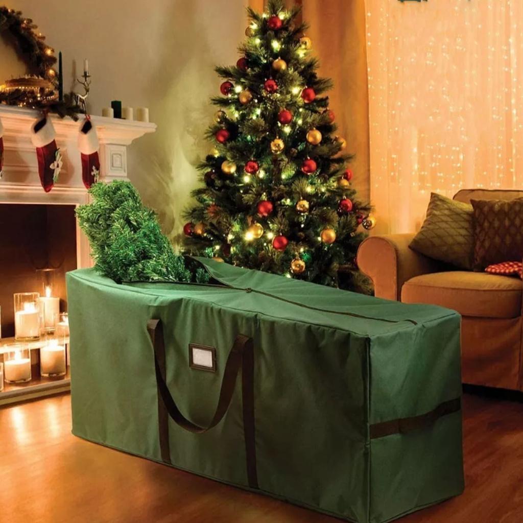 Xmas Tree Storage Bag 600D Oxford Fabric Rectangular Large Capacity Xmas Tree Storage Container for Clothes Quilt
