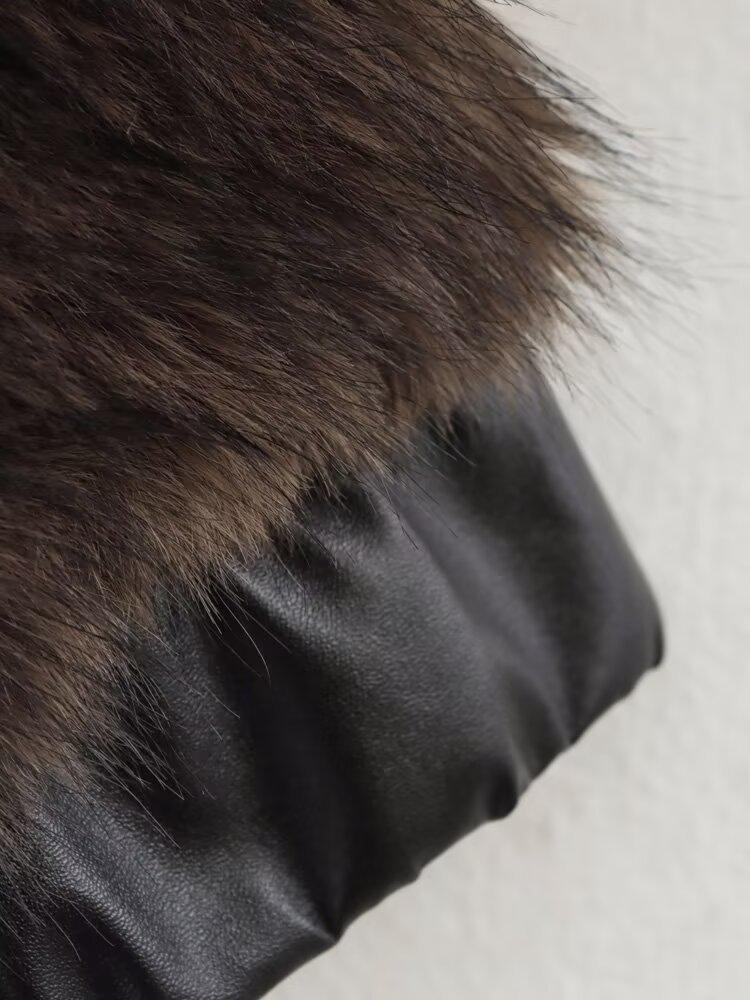 2024 Women's Fashion: European & American Style Plush Leather Faux Fur Coat