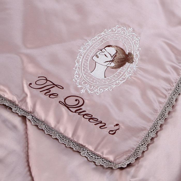 Light Luxury Washable Silk Embroidery Pillow & Cool Feel Quilt